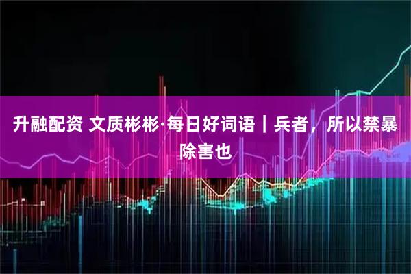 升融配资 文质彬彬·每日好词语｜兵者，所以禁暴除害也